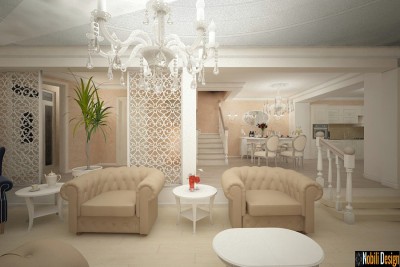 Design interior living casa stil clasic Galati
